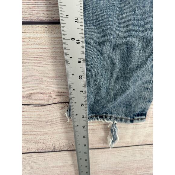 Agolde Riley High Rise Straight Crop Distressed Jeans Womens 23 Blue Light Wash - Picture 12 of 12